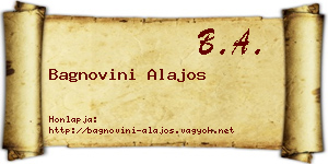 Bagnovini Alajos névjegykártya